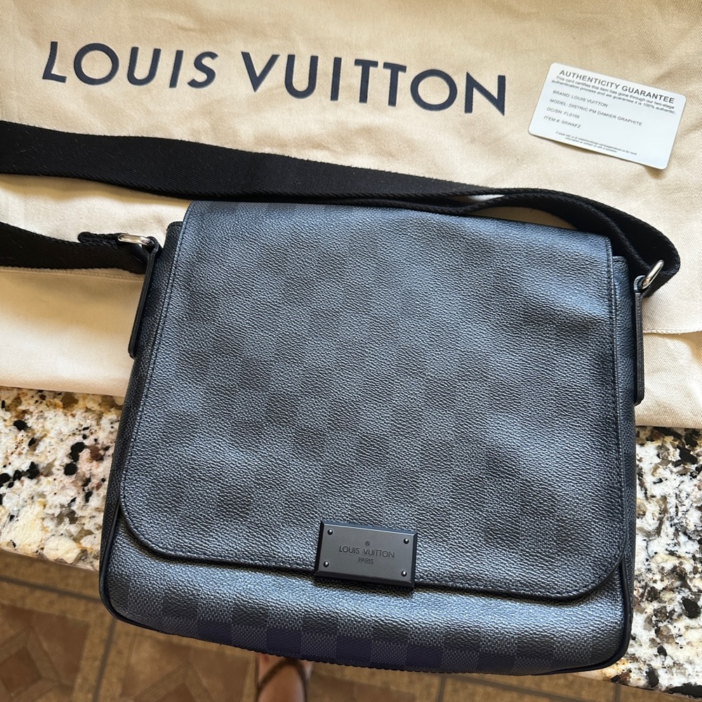 Louis Vuitton black and gray crossbody